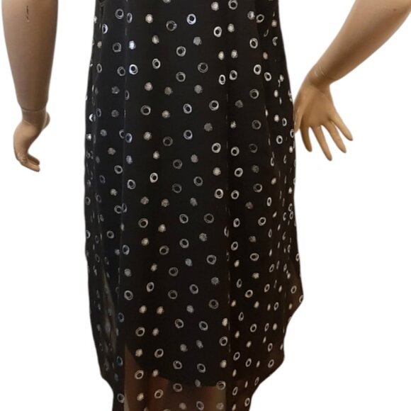 Frank Lyman Black & Silver Layered Dress Women's Size 8 - Picture 5 of 5